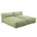 Divano modulare da esterno con 2 posti con 2 chaise longue