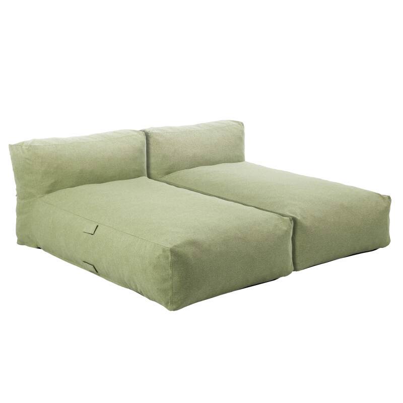 Divano modulare da esterno con 2 posti con 2 chaise longue