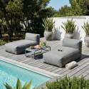 Divano modulare da esterno con 2 posti con 2 chaise longue