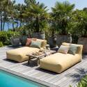 Divano modulare da esterno con 2 posti con 2 chaise longue