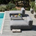 Divano modulare da esterno con 2 posti con 2 chaise longue