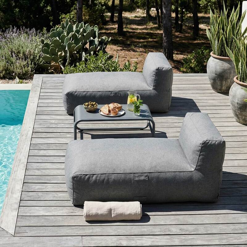 Divano modulare da esterno con 2 posti con 2 chaise longue (2/6)