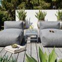 Divano modulare da esterno con 2 posti con 2 chaise longue
