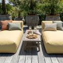 Divano modulare da esterno con 2 posti con 2 chaise longue