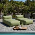 Divano modulare da esterno con 2 posti con 2 chaise longue