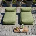Divano modulare da esterno con 2 posti con 2 chaise longue