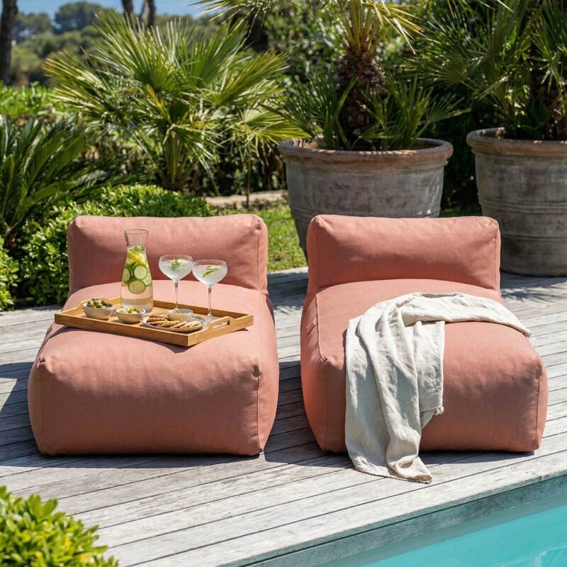 Divano modulare da esterno con 2 posti con 2 chaise longue (5/8)