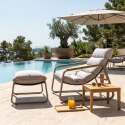 Poltrona relax da giardino in metallo e textilene con poggiapiedi