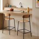 Sedie alta in legno e metallo - Set di 2