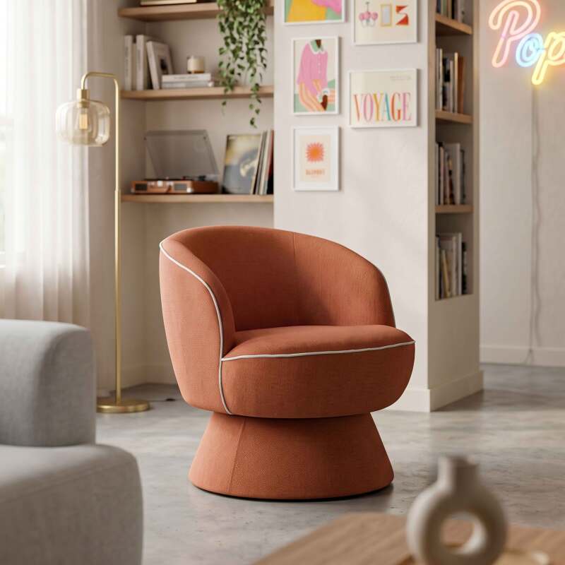 Poltrona girevole in tessuto (2/7)