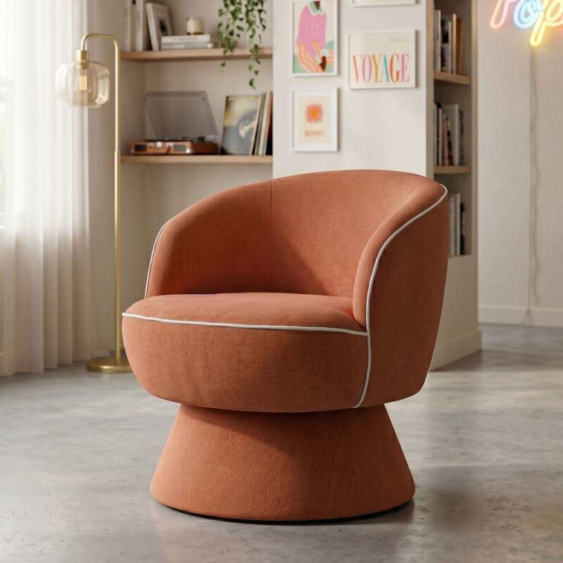 Poltrona girevole in tessuto