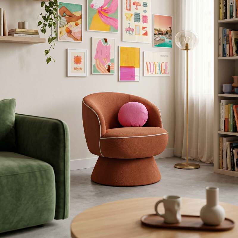 Poltrona girevole in tessuto (6/7)