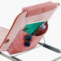 Set di 2 lettini da mare pieghevoli a righe, blu e rosso