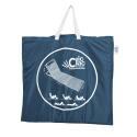 Set di 2 lettini da mare pieghevoli a righe, blu e grigio