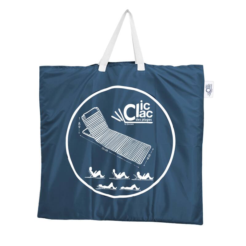 Set di 2 lettini da mare pieghevoli a righe, blu e grigio (6/7)