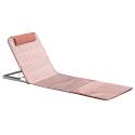 Set di 2 lettini da mare pieghevoli, a righe rosso e grigio