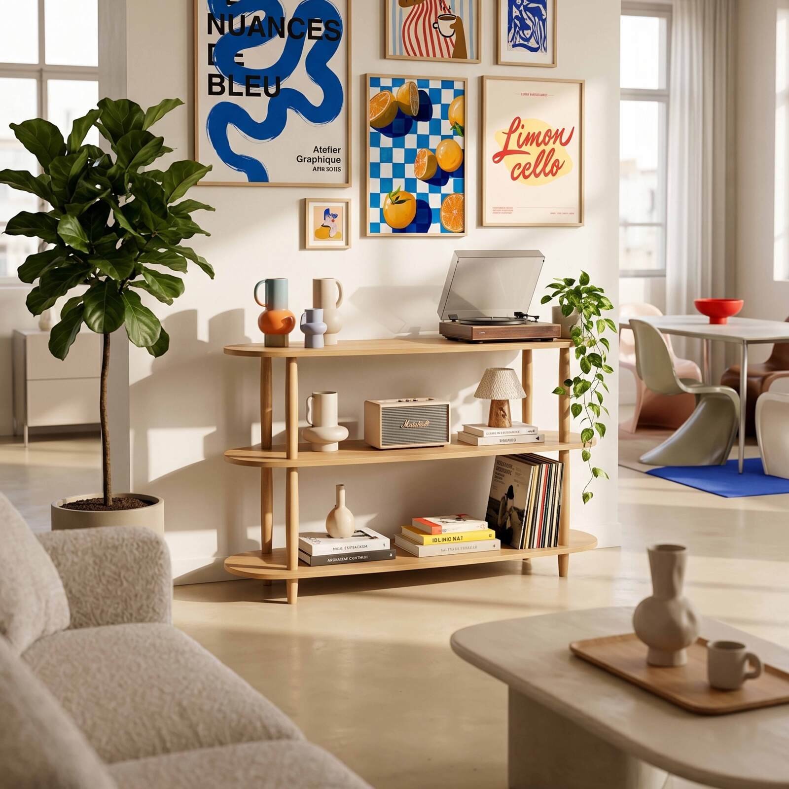 Mensola alta effetto legno, 120x145 cm