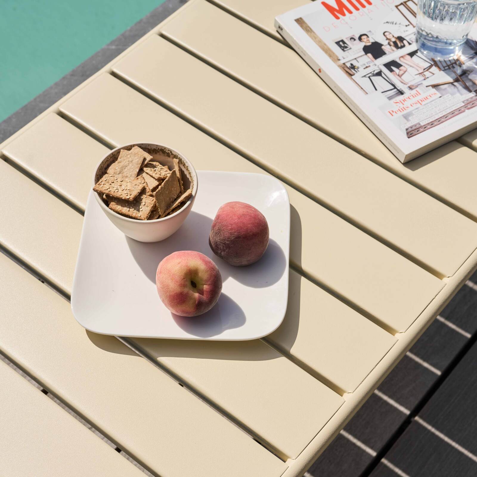 Tavolina da salotto da giardino rettangolare 90 x 50 cm