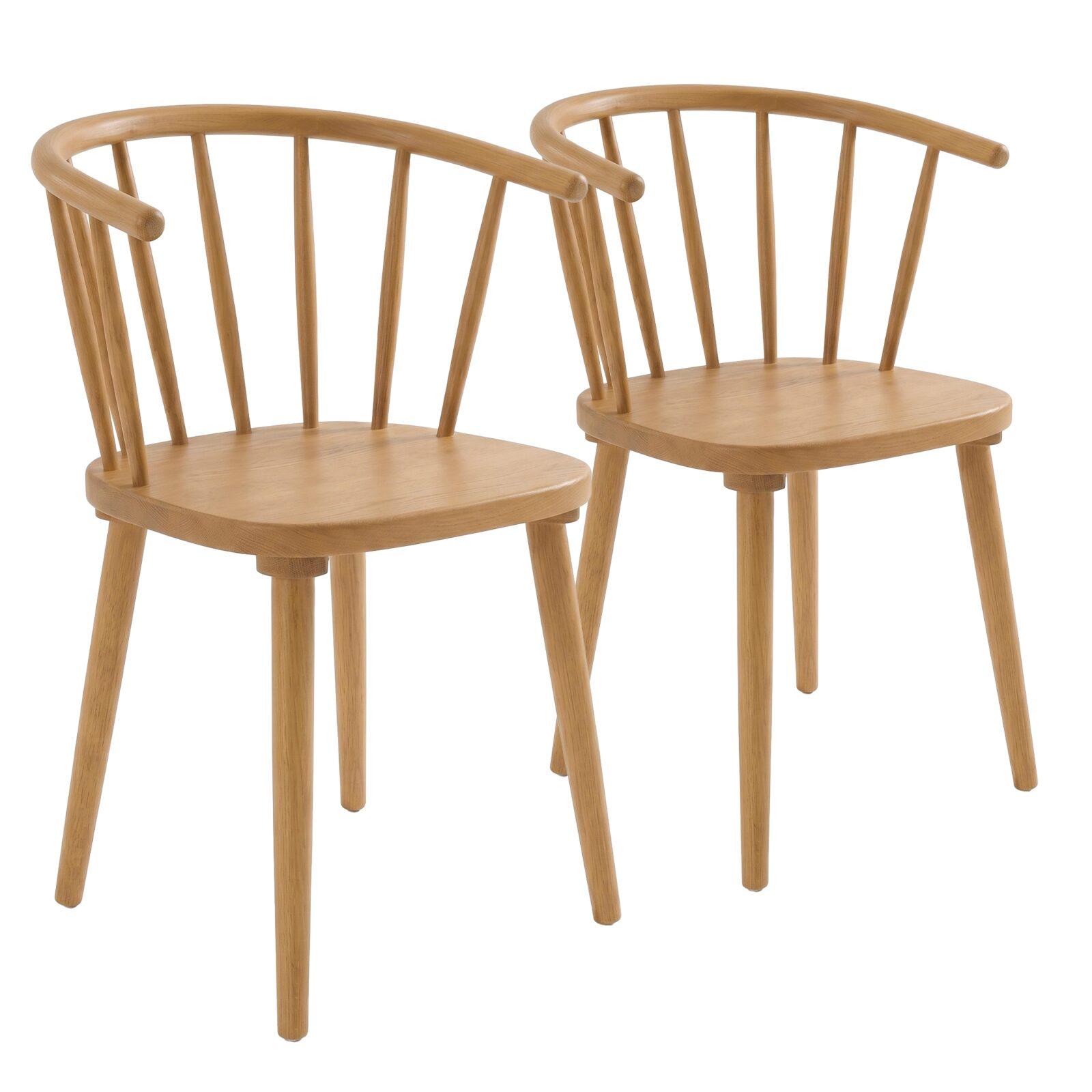 Sedie in legno di olmo traforato - Set di 2