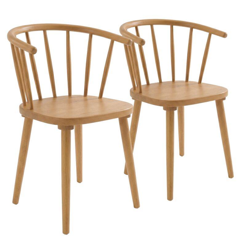 Sedie in legno di olmo traforato - Set di 2