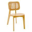 Sedie in legno di olmo e rattan naturale con schienale in stile intreccio - Set di 2