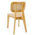 Sedie in legno di olmo e rattan naturale con schienale in stile intreccio - Set di 2