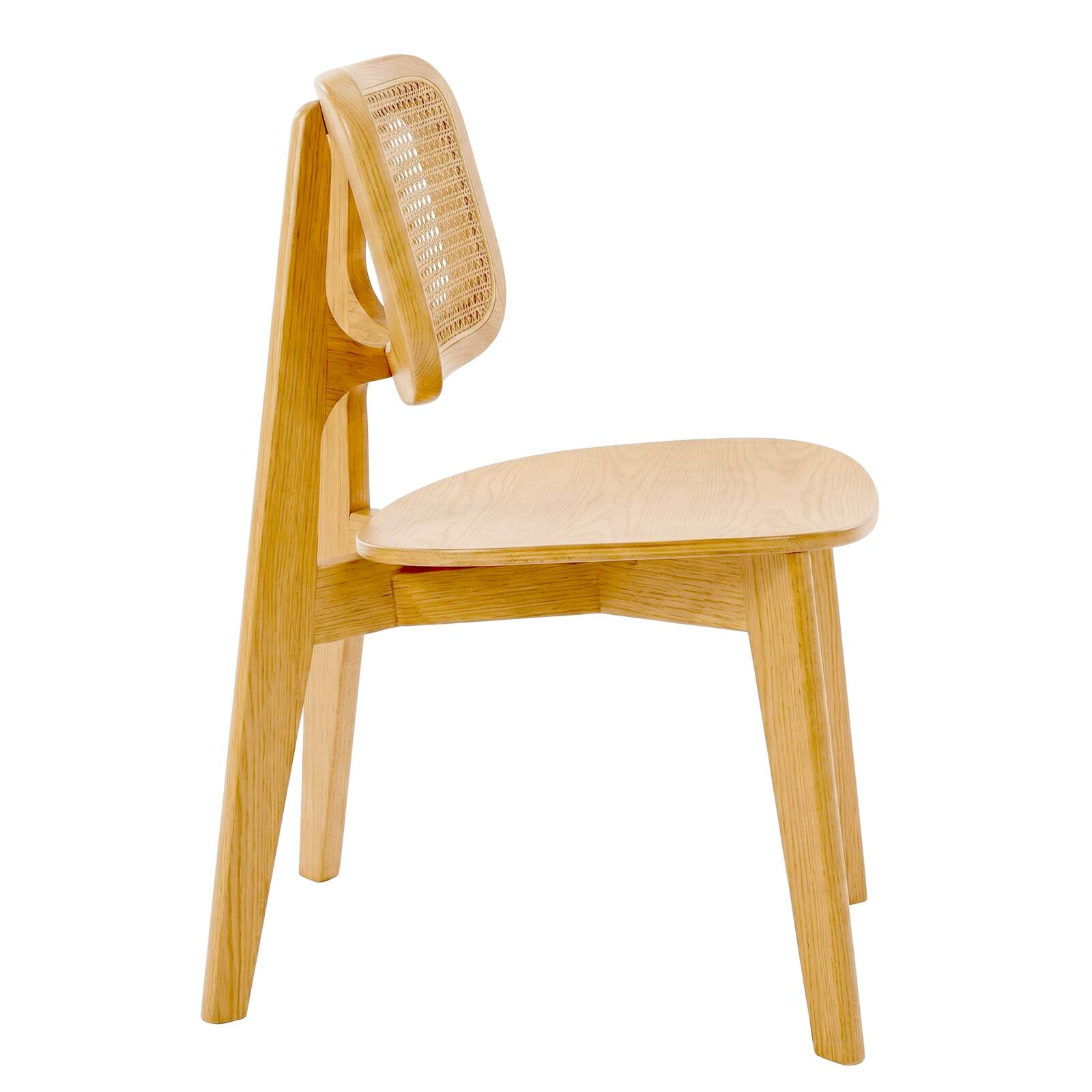 Sedie in legno di olmo e rattan naturale con schienale in stile intreccio - Set di 2