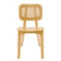 Sedie in legno di olmo e rattan naturale con schienale in stile intreccio - Set di 2