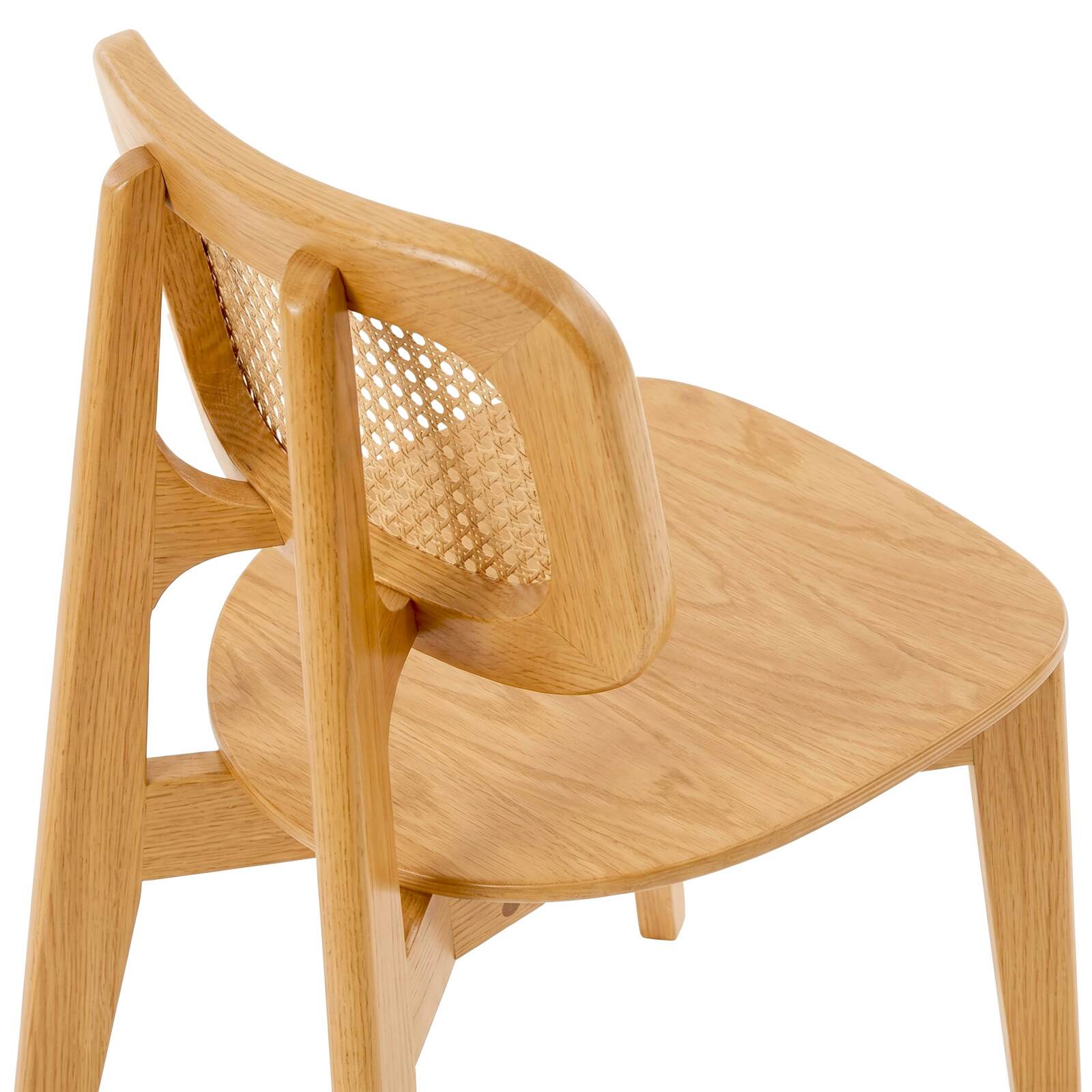 Sedie in legno di olmo e rattan naturale con schienale in stile intreccio - Set di 2