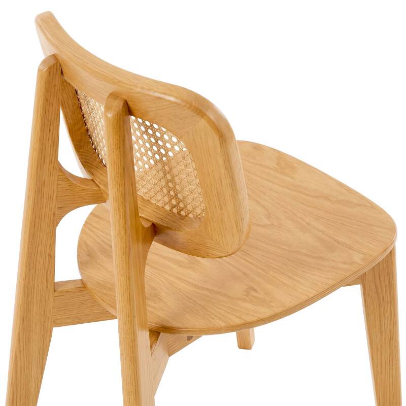 Sedie in legno di olmo e rattan naturale con schienale in stile intreccio - Set di 2 (5/7)