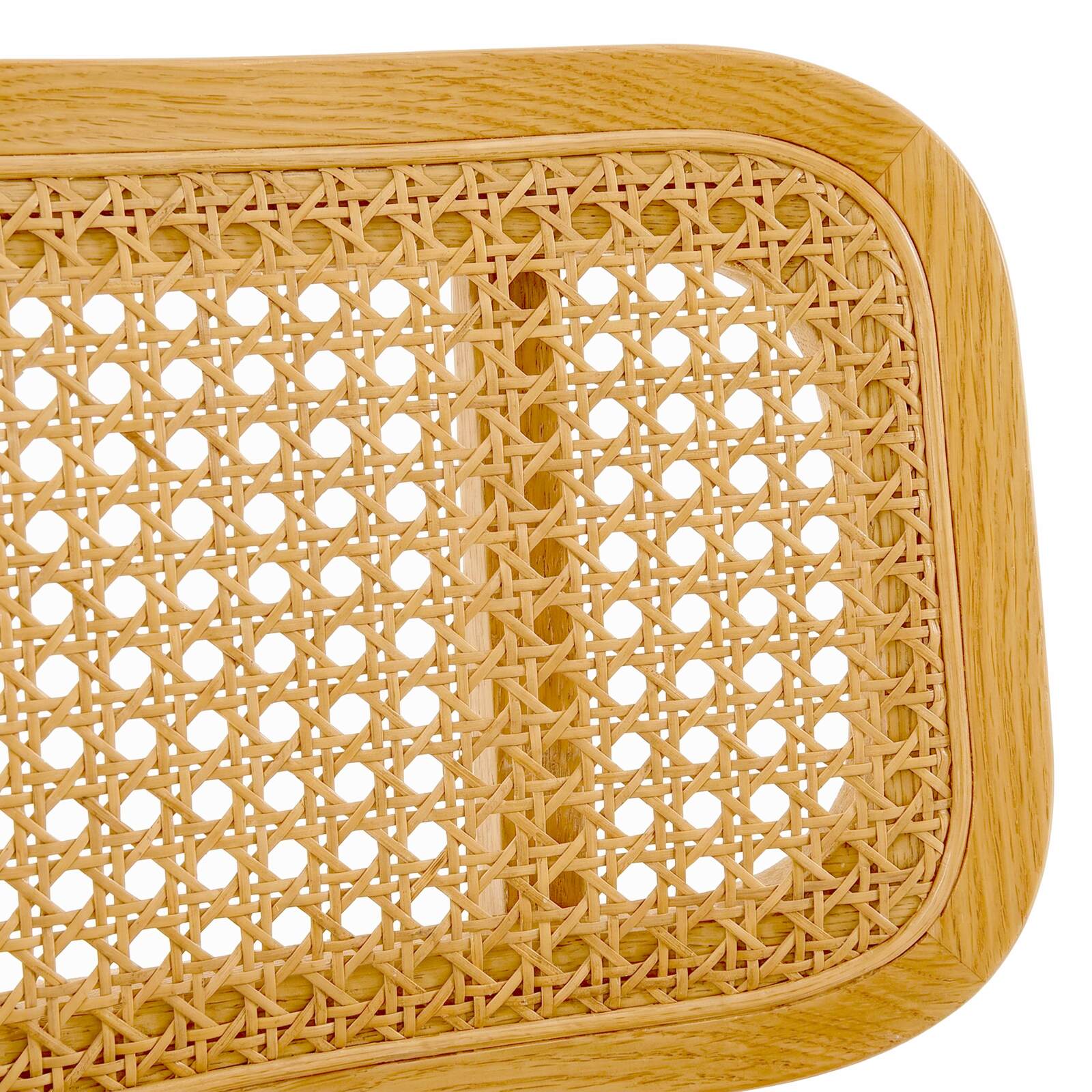 Sedie in legno di olmo e rattan naturale con schienale in stile intreccio - Set di 2