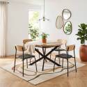 Tavolo da pranzo allungabile rotondo in metallo e effetto legno 6 a 8 persone - Lifestyle