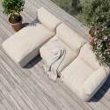 Divano modulare da esterno 3 posti con 1 poltrona, 1 poltrona angolare e 1 chaise longue