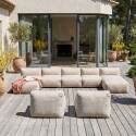 Divano modulare da esterno 7 posti con 5 poltrone e 2 chaise longue