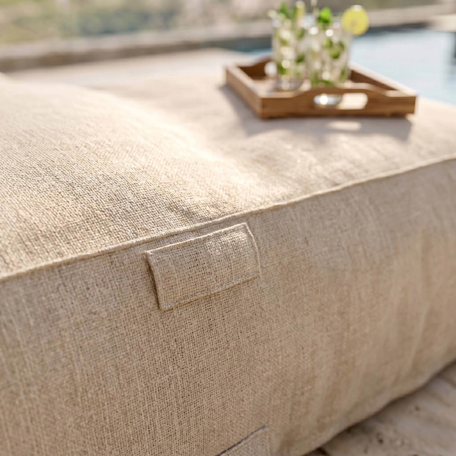 Divano modulare da esterno 2 posti con 1 poltrona e 1 chaise longue