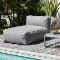 Divano modulare da esterno 6 posti con 5 poltrone e 1 chaise longue