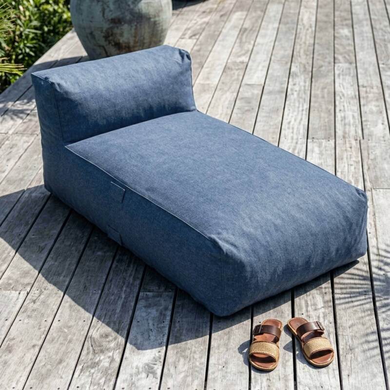 Divano modulare da esterno con 2 posti con 1 chaise longue e 1 poltrona angolare (3/7)