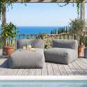 Divano modulare da esterno 2 posti con 1 poltrona e 1 chaise longue