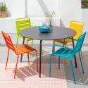 Sedia da giardino con braccioli in metallo
