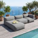 Divano modulare da esterno 3 posti con 1 poltrona, 1 poltrona angolare e 1 chaise longue - Lifestyle