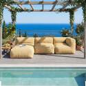 Divano modulare da esterno 3 posti con 1 poltrona, 1 poltrona angolare e 1 chaise longue - Lifestyle