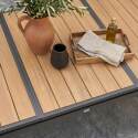 Tavolo da giardino allungabile in alluminio ed effetto legno 8 a 10 persone 187/250x90 cm