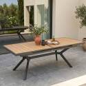 Tavolo da giardino allungabile in alluminio ed effetto legno 8 a 10 persone 187/250x90 cm
