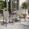 Sedie da giardino in alluminio e Textilene con braccioli - Set di 2