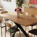 Tavolo da pranzo in alluminio e legno di acacia 8 persone