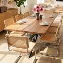 Tavolo da pranzo in alluminio e legno di acacia 8 persone