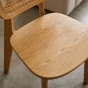 Sedie in legno di olmo e rattan naturale con schienale in stile intreccio - Set di 2