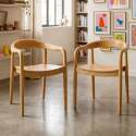 Sedie in legno di olmo con braccioli - Set di 2
