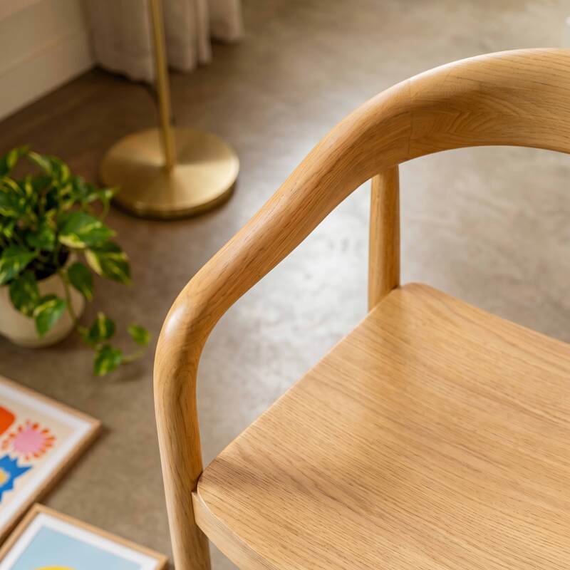 Sedie in legno di olmo con braccioli - Set di 2 (3/7)