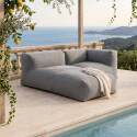 Divano modulare da esterno con 2 posti con 1 chaise longue e 1 poltrona angolare - Lifestyle